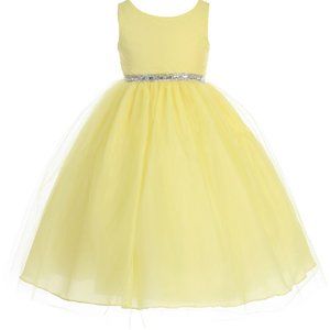Kids Girls Sparkle Rhinestone Tulle Easter Party Birthday Flower Girl Dress